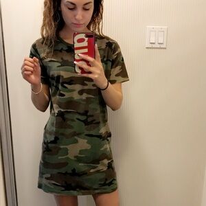 Forever 21 Green Camouflage Mini Dress